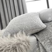 By Caprice Vivien Sparkle Fleece Cushion Cover - Silver Grey