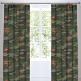 Camouflage Fully Lined Tape Top Curtains - Green