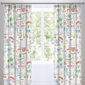 Love Our World Fully Lined Tape Top Curtains - Pink Multi