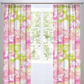 Tie Dye Fully Lined Tape Top Curtains - Neon Pink Multi