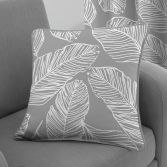 Matteo Botanical Leaf Cushion Cover - Grey