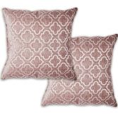 Bohemia Geometric Satin Chenille Cushion Cover - Pink