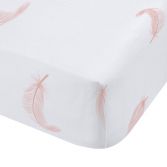 Catherine Lansfield Angel Wings Fitted Sheet - Blush Pink