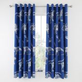 Catherine Lansfield Kids Dinobot Fully Lined Eyelet Blackout Curtains - Blue