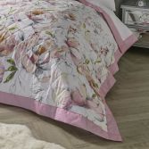 Peony Floral Quilted Bedspread - Pink