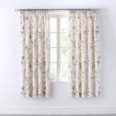 Spring Glade Floral Fully Lined Tape Top Curtains - Coral Pink