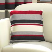 Red & Black Striped Cushion Cover