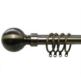 Ball End Extendable Gold Brass Curtain Pole -  120 to 210cm