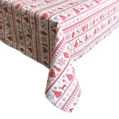 Christmas Noel Red & White Tablecloth