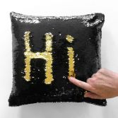 Mermaid Sequin Pack of 2 Cushion Covers 22 Inch - Black & Gold