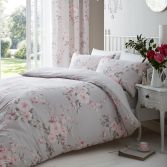 Catherine Lansfield Canterbury Floral Reversible Duvet Cover Set - Grey