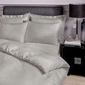 Catherine Lansfield Pair of Satin Stripe 300 Thread Count Premium Standard Pillowcases - Grey