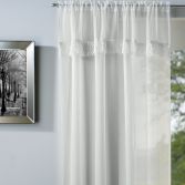 Savannah Slot Top Voile Curtain Panel - Cream