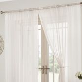 Lucy Slot Top Pair of Voile Curtains - White