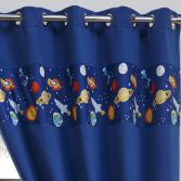 Space & Stars Childrens Eyelet Thermal Blackout Curtains - Blue