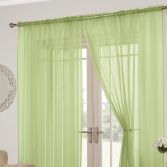 Lucy Slot Top Pair of Voile Curtains - Zest Green