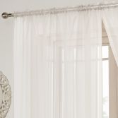 Lucy Slot Top Voile Curtain Panel - White