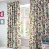 Marinelli Floral Lined Tape Top Curtains - Multi