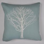 Woodland Trees Cushion Cover - Duck Egg Blue