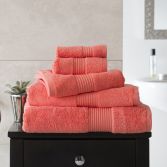 Bliss Pima 100% Cotton 650gsm Bathroom Towel - Coral Orange