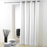 Essentiel Plain Single Curtain Panel with Plastic Eyelets - White