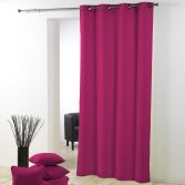 Essentiel Plain Single Curtain Panel with Plastic Eyelets - Fuchsia Pink