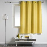 Essentiel Plain Single Curtain Panel with Plastic Eyelets - Lime Green