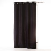 Absolu Plain Eyelet Single Curtain Voile Panel - Black