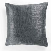 Opacia Embossed Velvet Cushion Cover - Charcoal Grey