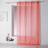 Bandas Eyelet Voile Curtain Panel with Vertical Stripes - Coral Pink