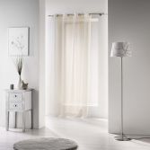 Voiline Plain Voile Curtain Panel with Eyelet Top - Ivory