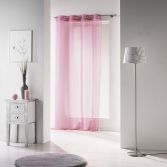 Voiline Plain Voile Curtain Panel with Eyelet Top - Pink