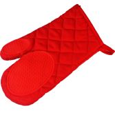 Cuistot Polycotton Oven Glove with Silicone Coating - Red