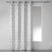 Frosty Geometric Eyelet Unlined Curtain Panel - White
