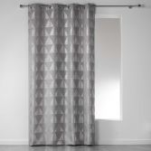 Frosty Geometric Eyelet Unlined Curtain Panel - Silver Grey