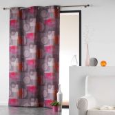 Calypso 100% Cotton Multi Coloured Geometric Ready Made Single Eyelet Curtain Panel - Orange & Brown