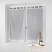 Dalya Pair Of Floral Applique Voile Blinds With Tab Top - White