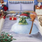 Snowman Christmas Duvet Cover Set - Multi