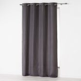 Absolu Plain Eyelet Single Curtain Voile Panel - Charcoal Grey
