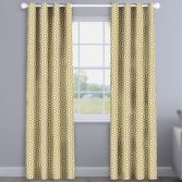 Hex Ochre Yellow Geometric Made To Measure Curtains