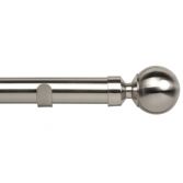 Rome Fixed 28mm Eyelet Complete Curtain Pole Set - Satin Silver