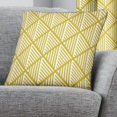 Brooklyn Geometric Cushion Cover - Ochre Yellow
