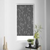 Forelista Floral Metal Print Roller Blind - Charcoal Grey