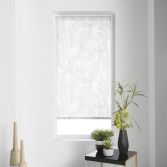 Batik Leaves Japanese Print Roller Blind - White
