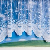 Butterfly Design White Jardiniere Net Curtain