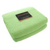 100% Cotton Honeycomb Woven Blanket Throw - Green