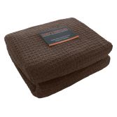 100% Cotton Honeycomb Woven Blanket Throw - Chocolate Brown