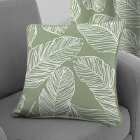 43 x 43 Cm Fusion Beechwood Leaf Trail 100% Cotton Cushion Cover Charcoal 