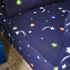 Catherine Lansfield Kids Happy Space Fitted Sheet - Navy Blue