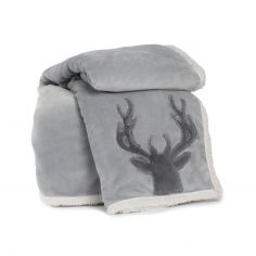 Country Animals Soft Stag Throw - Silver Grey